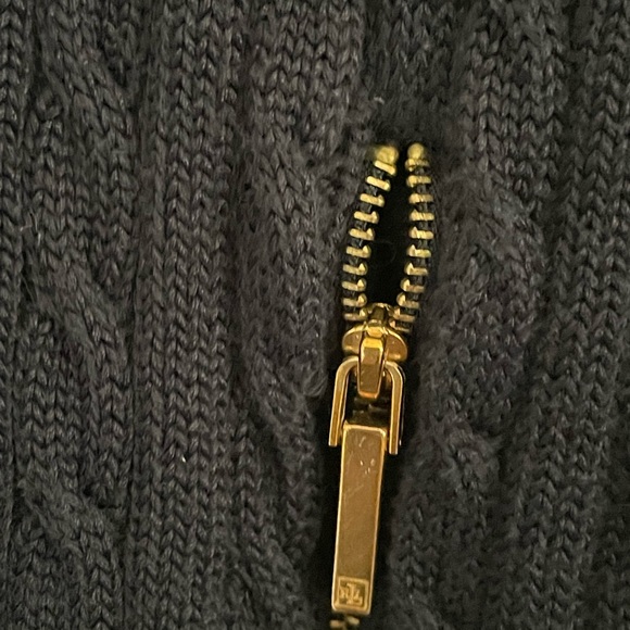 Lauren Ralph Lauren Blue Full Zip Sweater Women’s Size Small - Picture 6 of 8